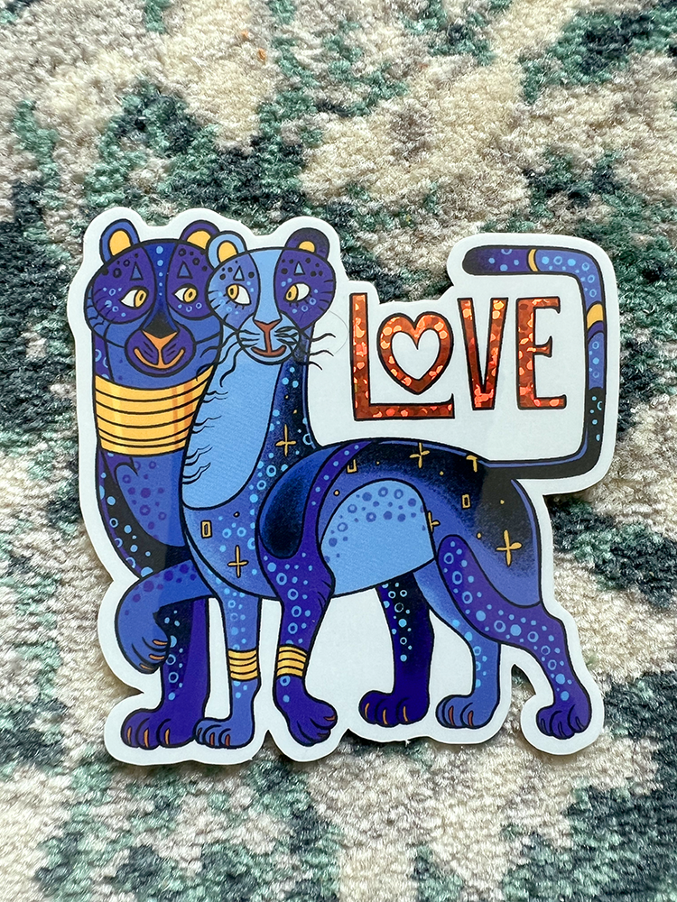 BLACK LOVE - Panther vinyl sticker